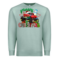 Seafoam merry christmas monster truck Premium Sweatshirt - texasbilliewilder