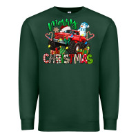 Sports Green merry christmas monster truck Premium Sweatshirt - texasbilliewilder