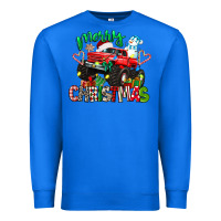 True Royal merry christmas monster truck Premium Sweatshirt - texasbilliewilder