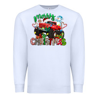 White merry christmas monster truck Premium Sweatshirt - texasbilliewilder