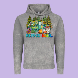 Hippie Soul Camping Vintage Hoodie Designed By Barkaloodesign