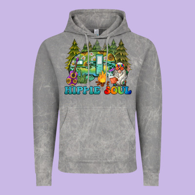 Hippie Soul Camping Vintage Hoodie Designed By Barkaloodesign