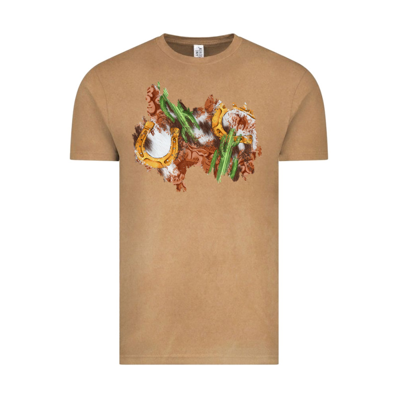 Horseshoe Cowhide Cactus Patch Vintage Tee by AdoDesignShop | Teevron