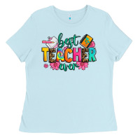 Baby Blue best teacher ever Ladies Tee - Zillion Design Studio