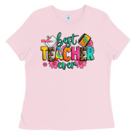Bubblegum Pink best teacher ever Ladies Tee - Zillion Design Studio