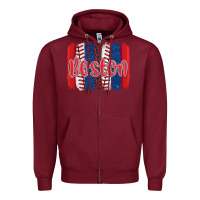 Burgundy boston baseball team spirit brushstrokes Zipper Hoodie - Artiststas