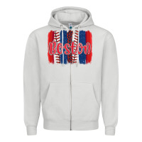 Dove Grey boston baseball team spirit brushstrokes Zipper Hoodie - Artiststas