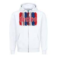 Boston Baseball Team Spirit Brushstrokes Zipper Hoodie | Teevron