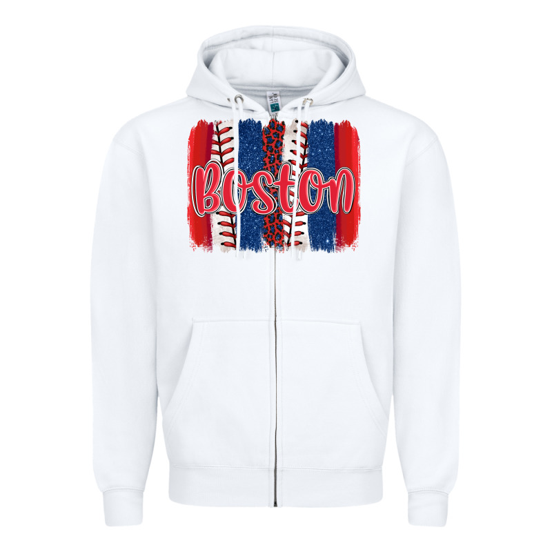 Boston Baseball Team Spirit Brushstrokes Zipper Hoodie by Artiststas | Teevron