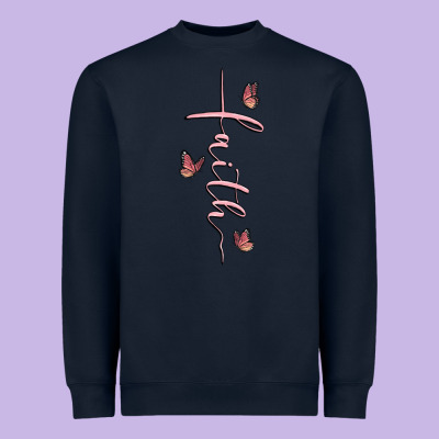Faith Cross Heavyweight Sweatshirt Designed By Maliassmallbusiness