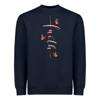 Navy faith cross Heavyweight Sweatshirt - MaliasSmallBusiness