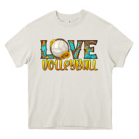 Cream love volleyball Heavy Core Tee - HRA Design Shop