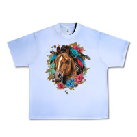 Grape Ice quarter horse floral Urban Heavy Tee - LillyAllenDesigns