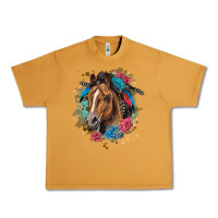 Peanut Butter quarter horse floral Urban Heavy Tee - LillyAllenDesigns