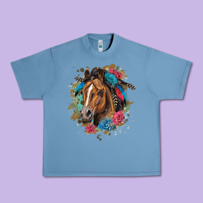 Quarter Horse Floral Urban Heavy Tee Designed By Lillyallendesigns