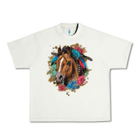 Pistachio quarter horse floral Urban Heavy Tee - LillyAllenDesigns