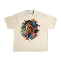 Sandshell quarter horse floral Urban Heavy Tee - LillyAllenDesigns