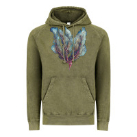 Vintage Olive Venus Fan Sea Coral Vintage Hoodie - LillyAllenDesigns