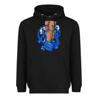 Black Colon Cancer diva blue ribbon Heavyweight Hoodie - NancyCooperArtShop