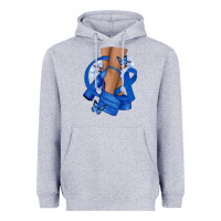 Heather Grey Colon Cancer diva blue ribbon Heavyweight Hoodie - NancyCooperArtShop