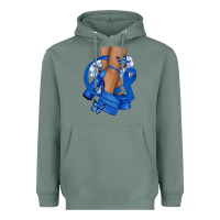 Colon Cancer Diva Blue Ribbon Heavyweight Hoodie | Teevron