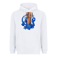 White Colon Cancer diva blue ribbon Heavyweight Hoodie - NancyCooperArtShop