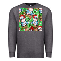 Charcoal Heather Christmas cute hippo sitting Premium Sweatshirt - NancyCooperArtShop