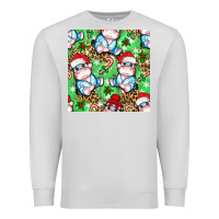 Dove Grey Christmas cute hippo sitting Premium Sweatshirt - NancyCooperArtShop