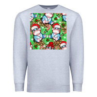 Heather Grey Christmas cute hippo sitting Premium Sweatshirt - NancyCooperArtShop
