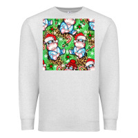 Oatmeal Heather Christmas cute hippo sitting Premium Sweatshirt - NancyCooperArtShop