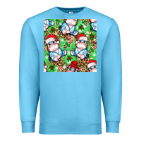 Ocean Blue Christmas cute hippo sitting Premium Sweatshirt - NancyCooperArtShop