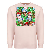 Pale Pink Christmas cute hippo sitting Premium Sweatshirt - NancyCooperArtShop