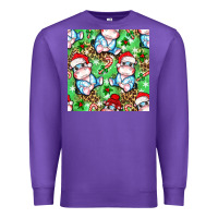 Purple Christmas cute hippo sitting Premium Sweatshirt - NancyCooperArtShop