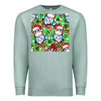 Seafoam Christmas cute hippo sitting Premium Sweatshirt - NancyCooperArtShop