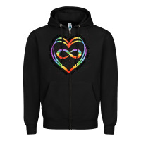Black autism heart Zipper Hoodie - Artiststas