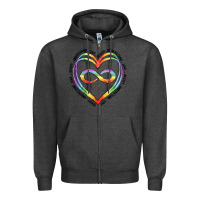 Charcoal Heather autism heart Zipper Hoodie - Artiststas