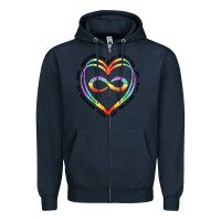 Navy autism heart Zipper Hoodie - Artiststas
