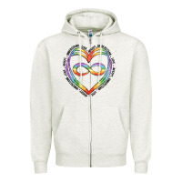 Oatmeal Heather autism heart Zipper Hoodie - Artiststas
