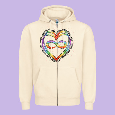 Autism Heart Zipper Hoodie Designed By Artiststas