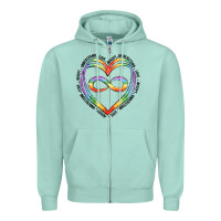 Seafoam autism heart Zipper Hoodie - Artiststas