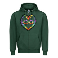 Sports Green autism heart Zipper Hoodie - Artiststas