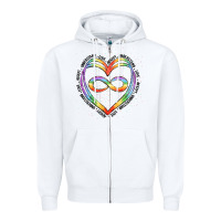 White autism heart Zipper Hoodie - Artiststas