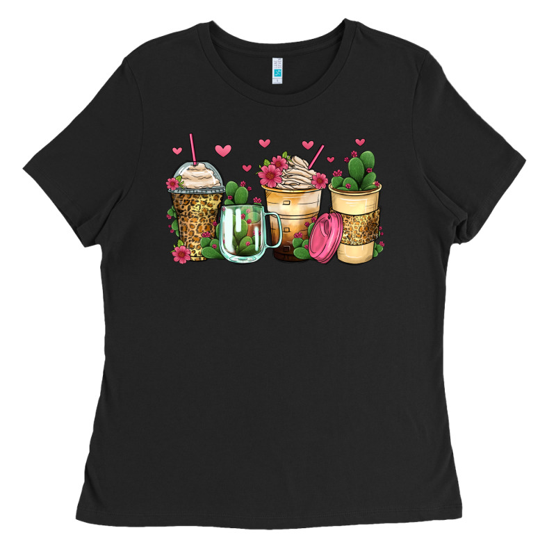 Cactus Coffee Cups Ladies Tee by Zillion Design Studio | Teevron