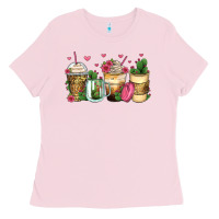 Bubblegum Pink cactus coffee cups Ladies Tee - Zillion Design Studio