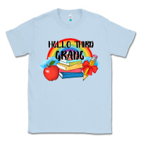Dusty Blue back to school hello third grade 3200x2400 Classic Tee - AdoDesignShop