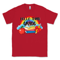 Red back to school hello third grade 3200x2400 Classic Tee - AdoDesignShop
