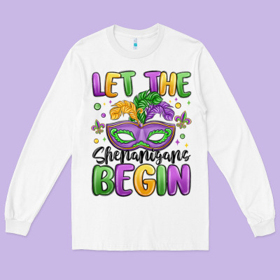 Let The Shenanigans Begin Long Sleeve Tee Designed By Maliassmallbusiness