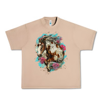 Burro mustang horse with floral background Urban Heavy Tee - LillyAllenDesigns