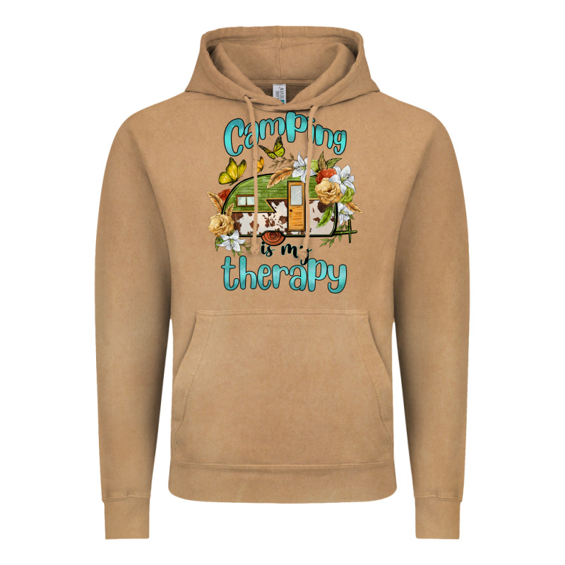 Camping Is My Therapy Vintage Hoodie by BarkalooDesign | Teevron