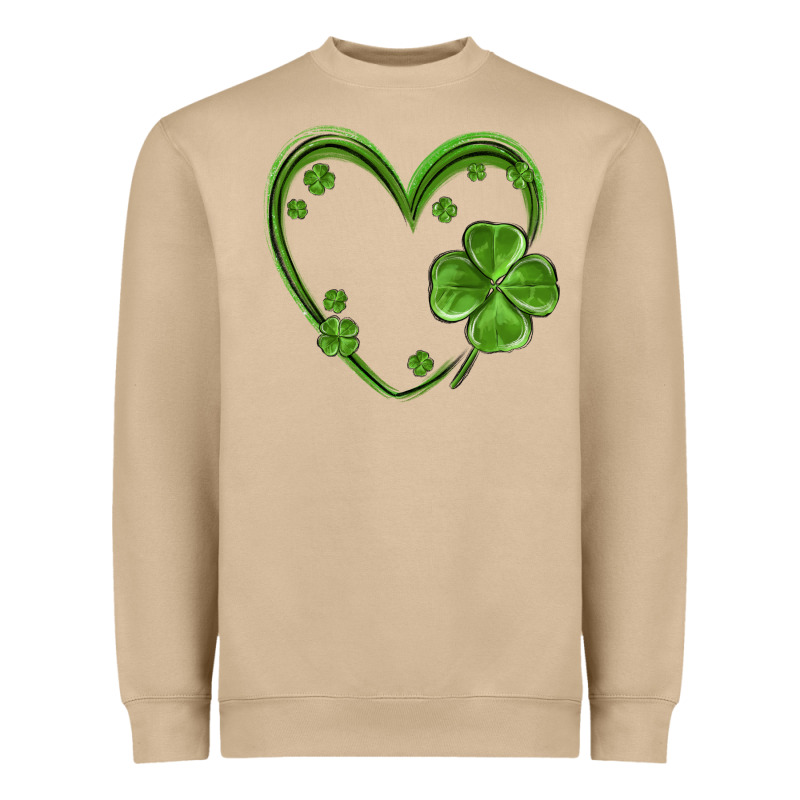 St Patricks Day Shamrock Heart Heavyweight Sweatshirt by MaliasSmallBusiness | Teevron